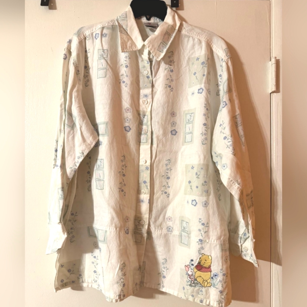 Vintage Disney Long Sleeve Button Down Shirt Unisex  Size L